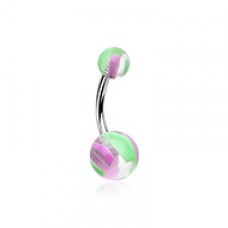Marble Pin Stripe Acrylic Belly Button Ring
