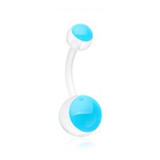 Glow in the Dark Bio Flexible Shaft Acrylic Ball Belly Button Ring