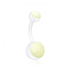 Glow in the Dark Bio Flexible Shaft Acrylic Ball Belly Button Ring