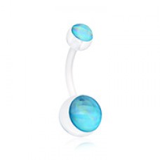 Hologram Bio Flexible Shaft Acrylic Ball Belly Button Ring