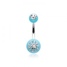 Dial Gem Sparkle Acrylic Belly Button Ring