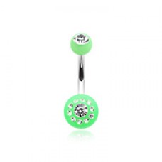 Dial Gem Sparkle Acrylic Belly Button Ring