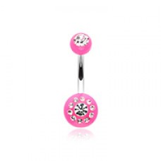 Dial Gem Sparkle Acrylic Belly Button Ring