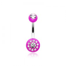 Dial Gem Sparkle Acrylic Belly Button Ring