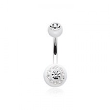 Dial Gem Sparkle Acrylic Belly Button Ring