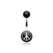 Classic Peace Acrylic Belly Button Ring
