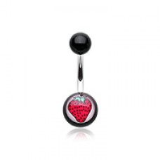 Strawberry Acrylic Belly Button Ring