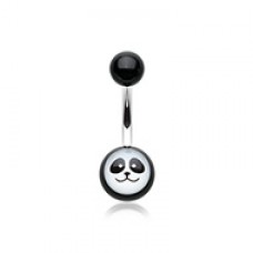Panda Face Acrylic Logo Belly Button Ring
