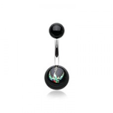 Swallow Bird Acrylic Logo Belly Button Ring