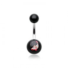 Koi Fish Acrylic Logo Belly Button Ring