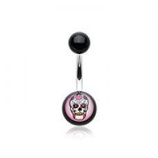 Sugar Skull Acrylic Logo Belly Button Ring