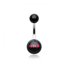 BITCH' Acrylic Logo Belly Button Ring
