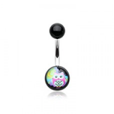 Midnight Owl Acrylic Logo Belly Button Ring