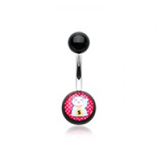 Maneki-Neko Lucky Cat Acrylic Logo Belly Button Ring