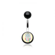 Retro Dreamcatcher Acrylic Logo Belly Button Ring