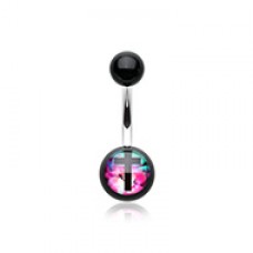 Galaxy Cross Acrylic Logo Belly Button Ring