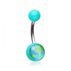 One World Acrylic Logo Belly Button Ring