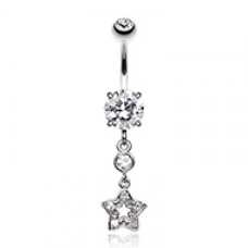 Mini Cubic Zirconia Star Dazzle Belly Button Ring