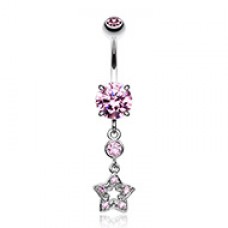 Mini Cubic Zirconia Star Dazzle Belly Button Ring