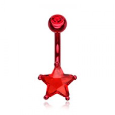 Colorline Cubic Zirconia Star Prong Sparkle Belly Button Ring