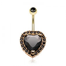 Extravagant Cubic Zirconia  Heart Gem Belly Button Ring