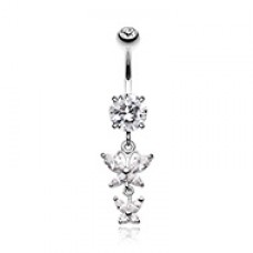 Butterfly Besties Cubic Zirconia Belly Button Ring