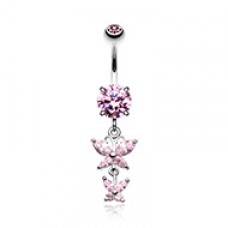 Butterfly Besties Cubic Zirconia Belly Button Ring