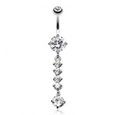 Elite Multi Gem Cubic Zirconia Belly Buton Ring