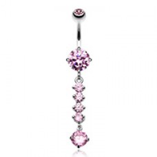 Elite Multi Gem Cubic Zirconia Belly Buton Ring