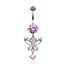 Alluring Butterfly Cubic Zirconia Belly Button Ring