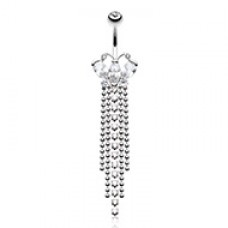 Butterfly Dazzle Showers Cubic Zirconia Belly Button Ring