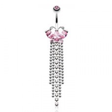 Butterfly Dazzle Showers Cubic Zirconia Belly Button Ring