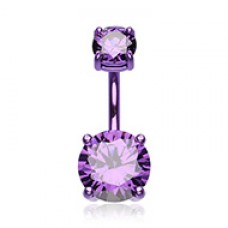 Colorline Cubic Zirconia Gem Prong Sparkle Belly Button Ring