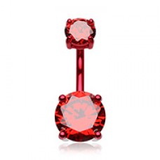 Colorline Cubic Zirconia Gem Prong Sparkle Belly Button Ring