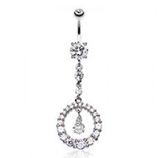 Eternity Circle Sparkle Cubic Zirconia Belly Button Ring