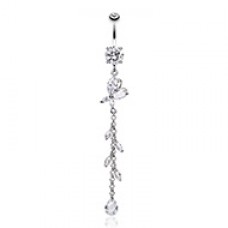Butterfly Gem Sparkle Cubic Zirconia Belly Button Ring