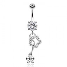 Charming Star Loop Cubic Zirconia Belly Button Ring