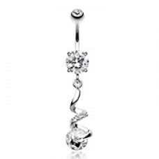 Aurora Twist Star Cubic Zirconia Belly Button Ring