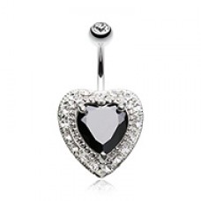 Heart Extravagant Cubic Zirconia Belly Button Ring