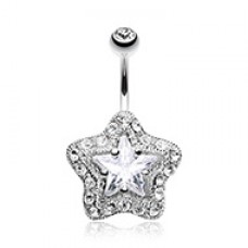 Star Extravagant Cubic Zirconia Belly Button Ring
