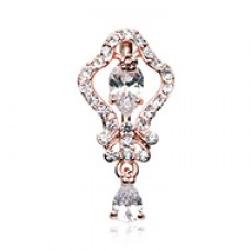 Rose Gold Hera Sparkle Reverse Cubic Zirconia Belly Button Ring