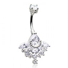 Art Deco Cubic Zirconia Belly Button Ring