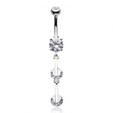 Classic Gem Drop Cubic Zirconia Belly Button Ring