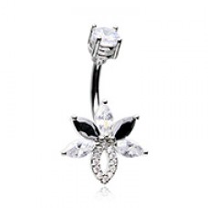 Roaring 20's Marquis Cubic Zirconia Belly Button Ring