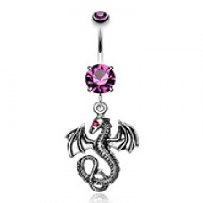 Balerion Jeweled Eye Dragon Belly Button Ring