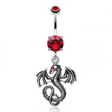 Balerion Jeweled Eye Dragon Belly Button Ring