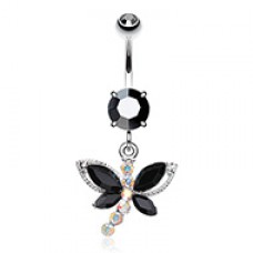 Dragonfly Glam Wings Belly Button Ring