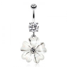 Sakura Heart Petal Belly Button Ring