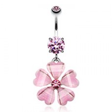 Sakura Heart Petal Belly Button Ring