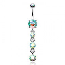 Cascasde Gems Dropping Galore Belly Button Ring